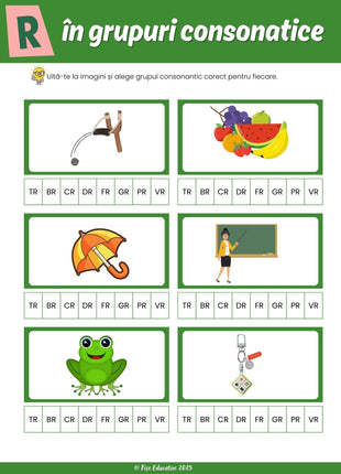 Fișe pentru terapie logopedică – consolidarea grupurilor consonantice